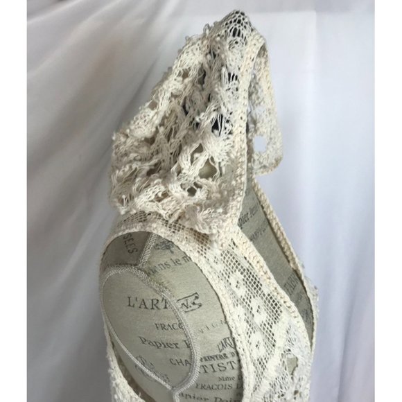 Free People Crochet Ivory Hoodie Sleeveless Boho - Picture 9 of 15